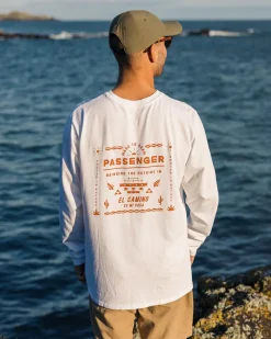 Passenger T-Shirts & Tank Tops|Men's Outlet>Roam Free Recycled Cotton LS T-Shirt White