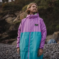 Floris van Bommel Changing Robes & Ponchos|Changing Robes & Surf Ponchos>Roaming Recycled Sherpa Lined Changing Robe Viridian Green/Orchid