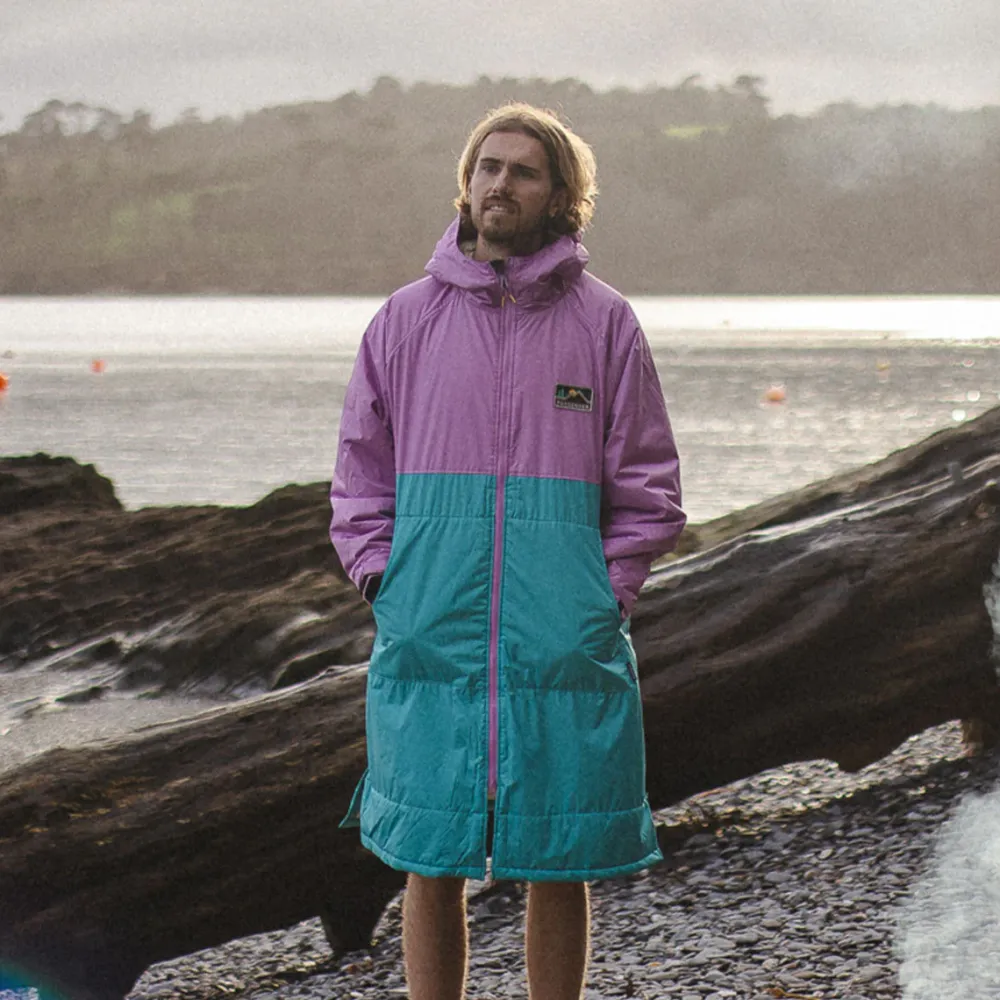 Passenger Changing Robes & Ponchos|Changing Robes & Surf Ponchos>Roaming Recycled Sherpa Lined Changing Robe Viridian Green/Orchid