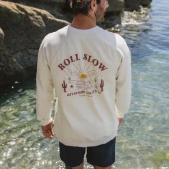 Passenger Hoodies & Sweatshirts|Men's Outlet>Roll Slow Recycled Cotton Sweatshirt Egret