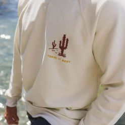 Passenger Hoodies & Sweatshirts|Men's Outlet>Roll Slow Recycled Cotton Sweatshirt Egret