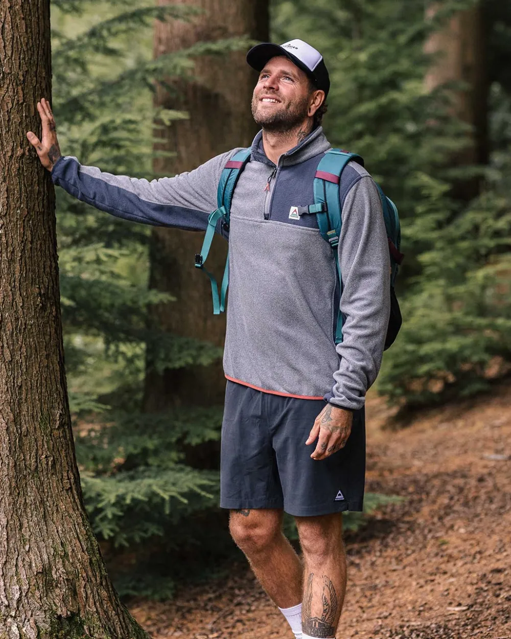 Passenger Fleece|Fleece>Root Recycled Polar 1/4 Zip Fleece Grey Marl