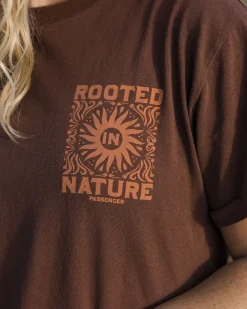 Passenger Tops & T-Shirts|Women's Outlet>Rooted In Nature Recycled Cotton T-Shirt Chestnut