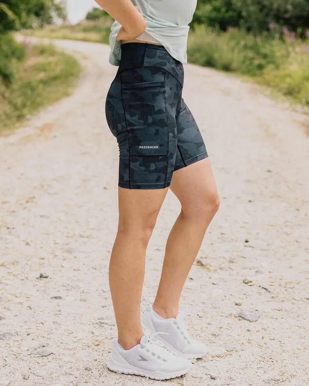 Passenger Shorts|Leggings>Route Recycled Active Short Black Abstract