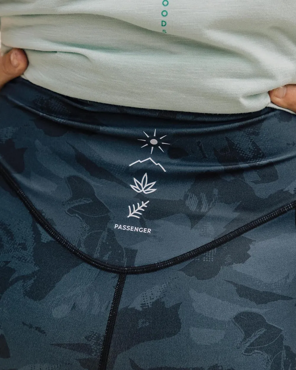 Passenger Shorts|Leggings>Route Recycled Active Short Black Abstract