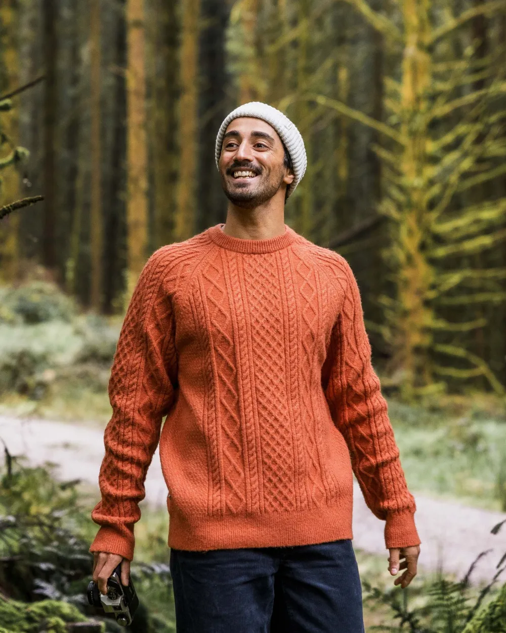 Passenger Knitwear|Men's Outlet>Sandbar Cable Knitted Jumper Baked Clay