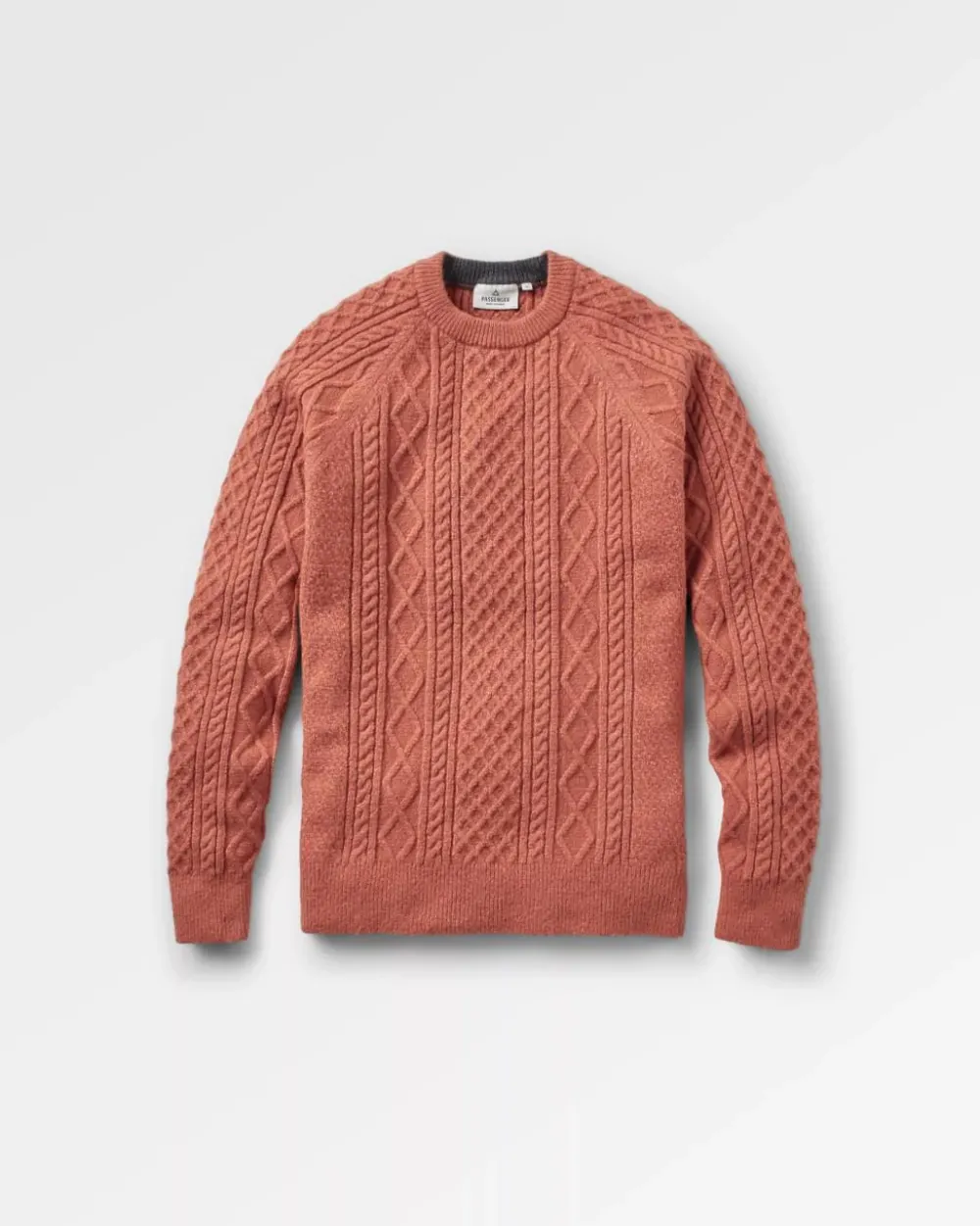 Passenger Knitwear|Men's Outlet>Sandbar Cable Knitted Jumper Baked Clay