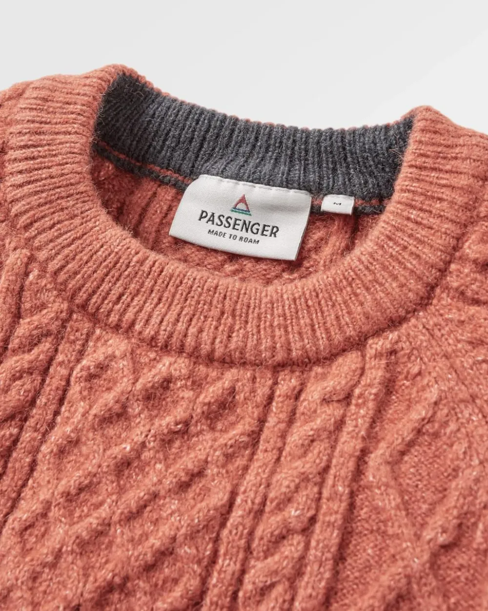 Passenger Knitwear|Men's Outlet>Sandbar Cable Knitted Jumper Baked Clay