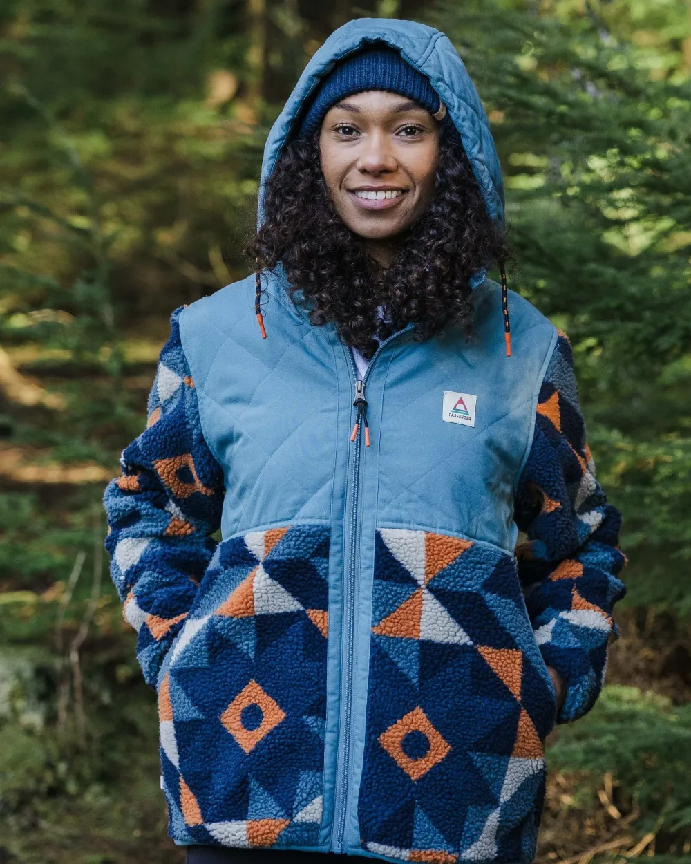 Passenger Fleece|Fleece>Sefton Recycled Deep-Pile Sherpa Fleece Homespun Dark Denim