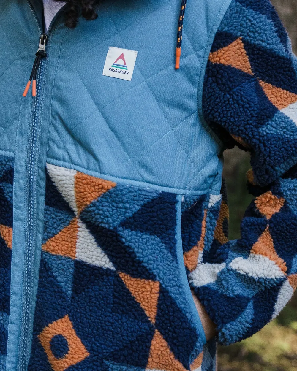 Passenger Fleece|Fleece>Sefton Recycled Deep-Pile Sherpa Fleece Homespun Dark Denim