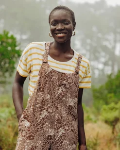 Passenger Dungarees & Pants|Women's Outlet>Serenity Dungarees Chestnut Floral Pattern