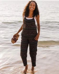 Passenger Dungarees & Pants|Women's Outlet>Serenity Organic Cotton Dungarees Black Geo Pattern