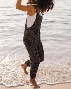 Passenger Dungarees & Pants|Women's Outlet>Serenity Organic Cotton Dungarees Black Geo Pattern