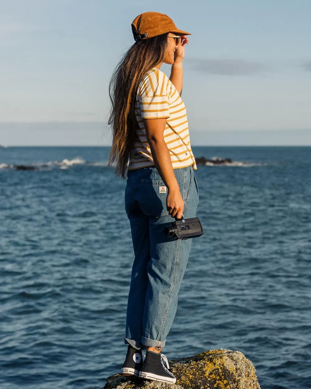 Passenger Tops & T-Shirts|Women's Outlet>Skye Stripe T-Shirt Honey