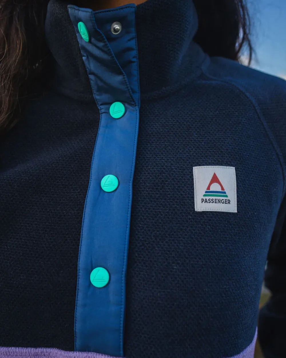 Passenger Fleece|Fleece>Snowdrop Pullover Recycled Polartec® Fleece Lilac/ Deep Navy