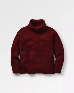 Passenger Knitwear|Women's Outlet>Snug Recycled Polo Neck Knitted Jumper Wine
