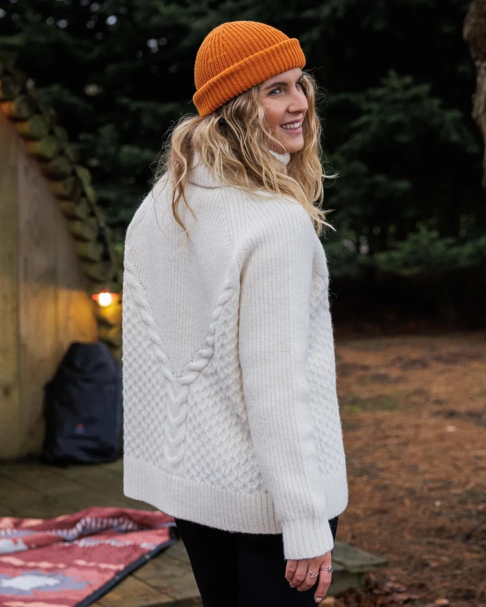 Passenger Knitwear|Women's Outlet>Snuggle Recycled Knitted Polo Neck Off White