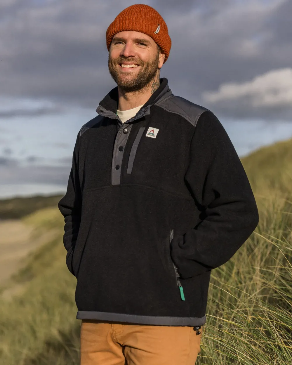 Passenger Fleece|Fleece>Solace Recycled Sherpa-Lined Polar Fleece Black