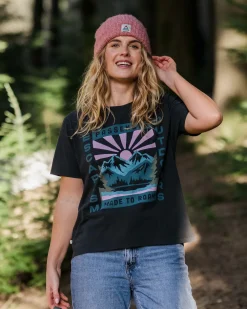 Passenger Tops & T-Shirts>Solitude Recycled Cotton Oversized T-Shirt Black