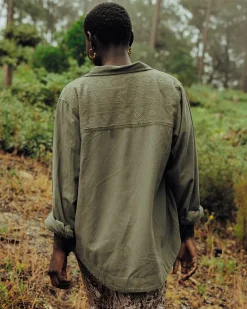 Passenger Shirts|Women's Outlet>Stardust Organic Cotton Ls Shirt Dusty Olive