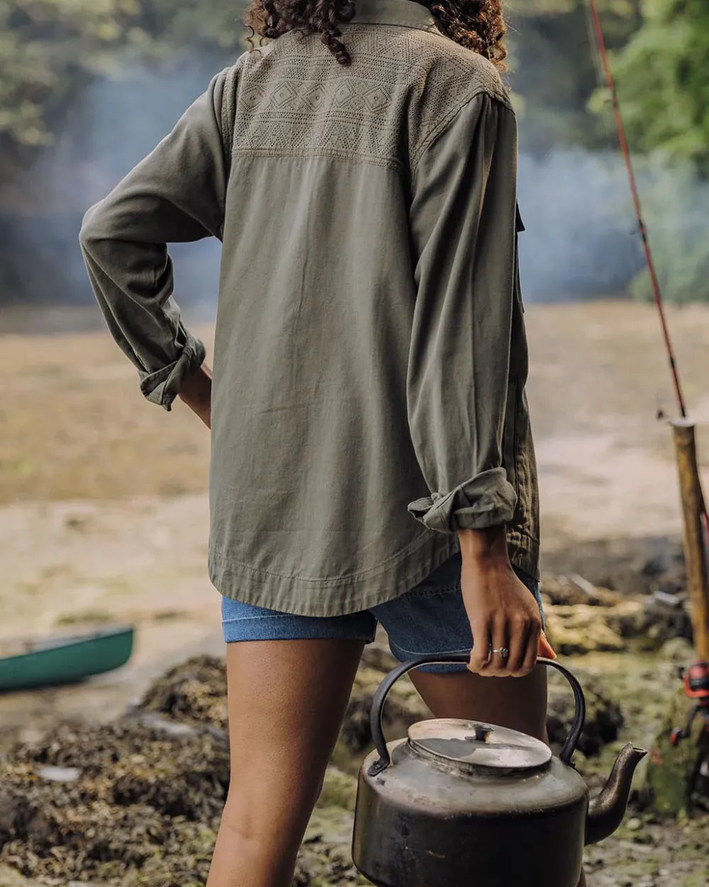 Passenger Shirts|Women's Outlet>Stardust Organic Cotton Ls Shirt Dusty Olive
