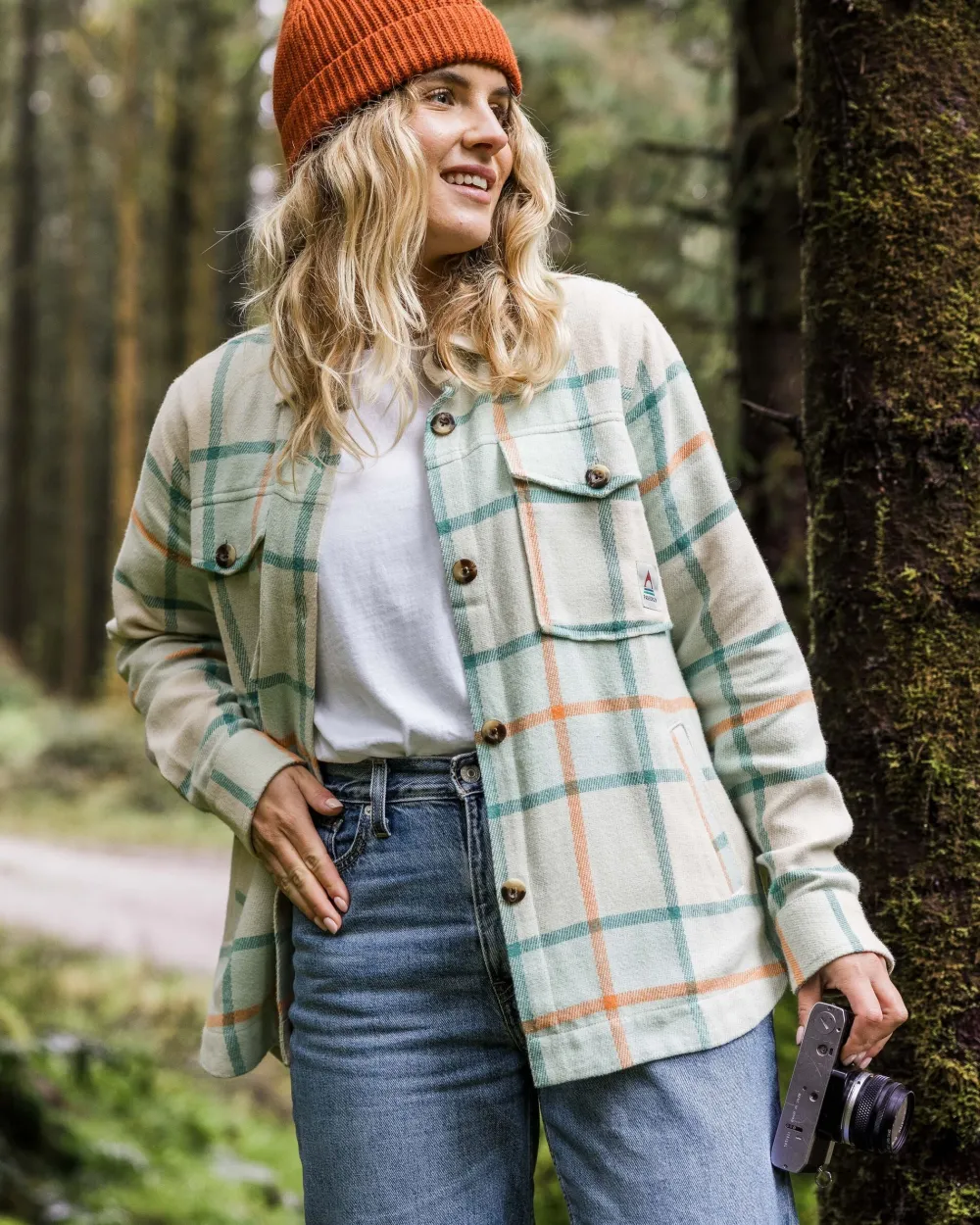 Passenger Shirts>Stella Organic Cotton LS Shirt Surf Spray Check