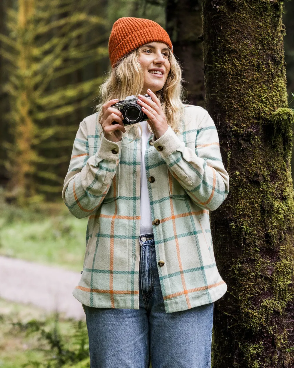 Passenger Shirts>Stella Organic Cotton LS Shirt Surf Spray Check