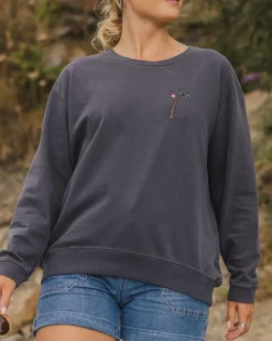 Passenger Hoodies & Sweatshirts|Women's Outlet>Sundaze Recycled Cotton Sweatshirt Charcoal