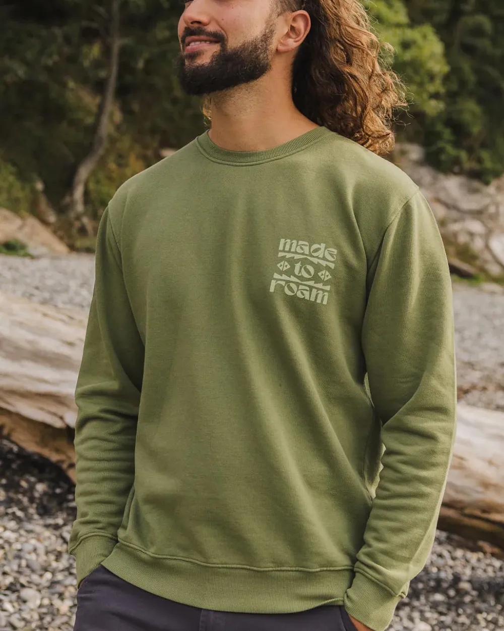 Passenger Hoodies & Sweatshirts|Men's Outlet>Sunrise Recycled Cotton Sweatshirt Loden Green