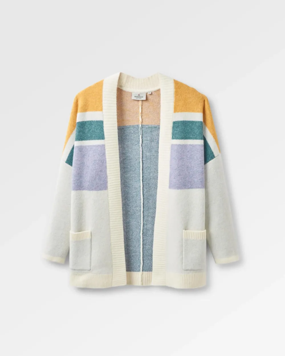 Passenger Knitwear>Sunsets Recycled Knitted Cardigan Marshmallow