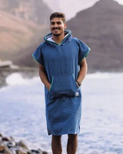 Floris van Bommel Towels|Changing Robes & Ponchos>Tulum Recycled Towel Poncho Dark Denim