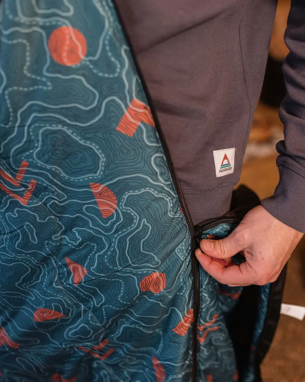 Passenger Accessories|Blankets>Twilight Recycled Sleeping Bag Mediterranean Map