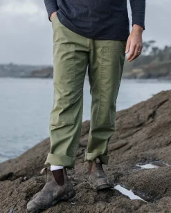 Floris van Bommel Pants|Men's Outlet>Vantage Organic Cotton Canvas Trouser Khaki