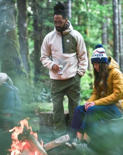 Floris van Bommel Fleece|Fleece>Ventura 1/2 Zip Recycled Sherpa Fleece Oatmeal/Khaki