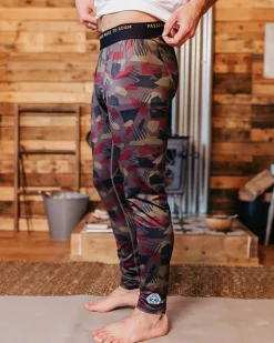 Floris van Bommel Pants|Activewear>Venture Recycled Base Layer Legging Charcoal Camo Pattern