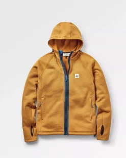 Passenger Hoodies & Sweatshirts|Fleece>Vertical Full Zip Hooded Recycled Fleece Dusty Ochre