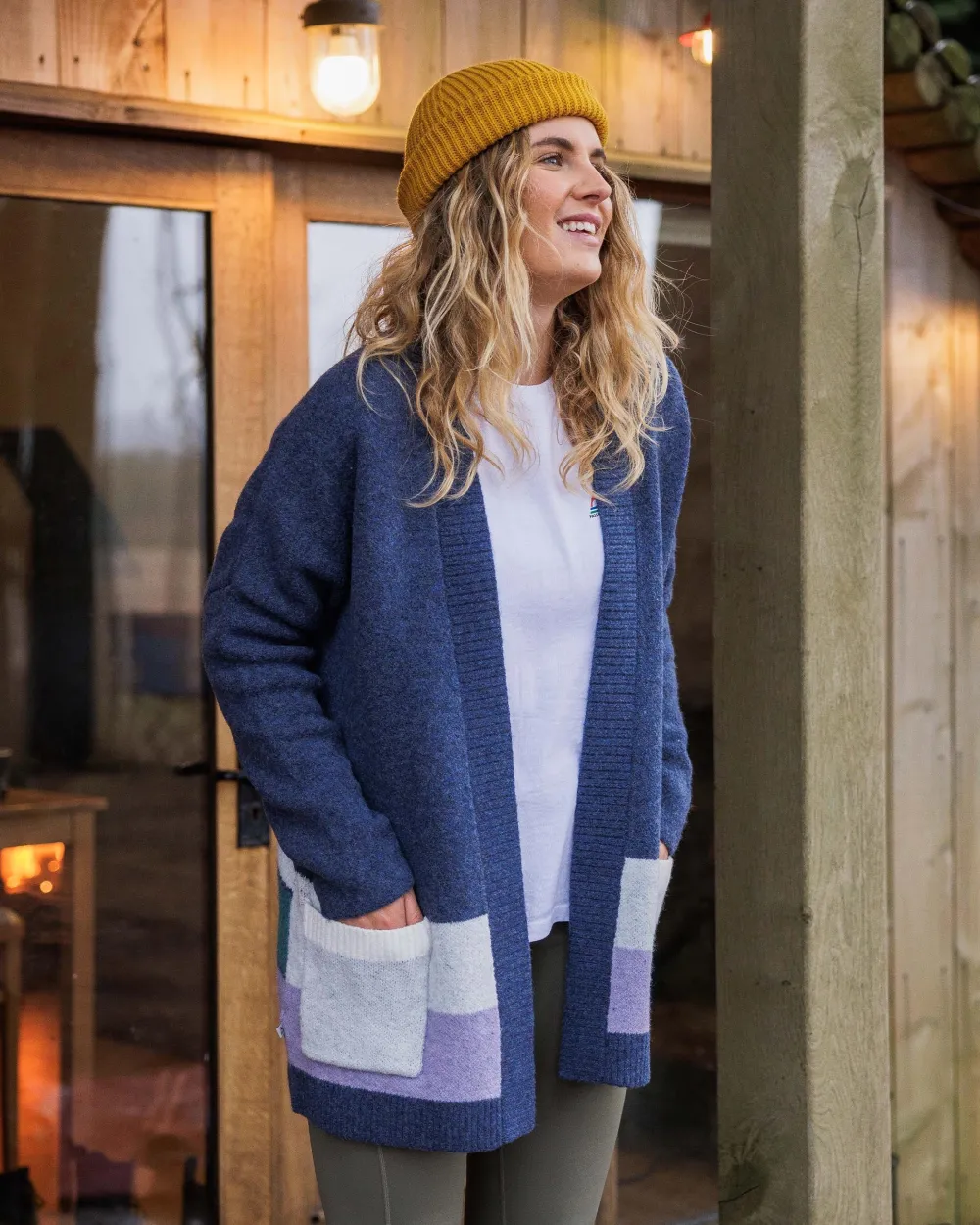 Passenger Knitwear|Winter Road Trip Essentials>Vista Recycled Knitted Cardigan Dark Denim