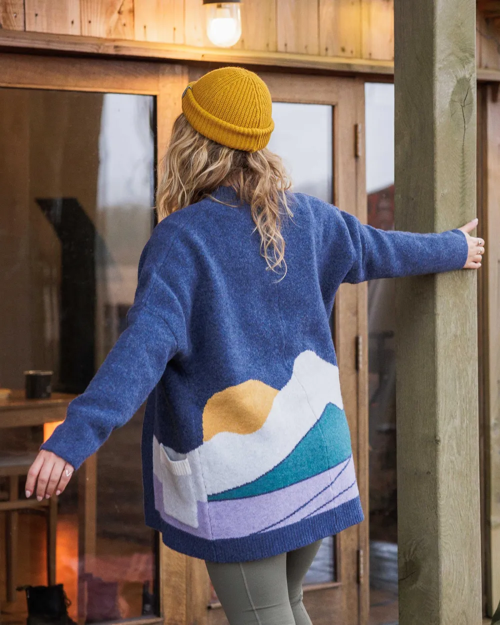 Passenger Knitwear|Winter Road Trip Essentials>Vista Recycled Knitted Cardigan Dark Denim