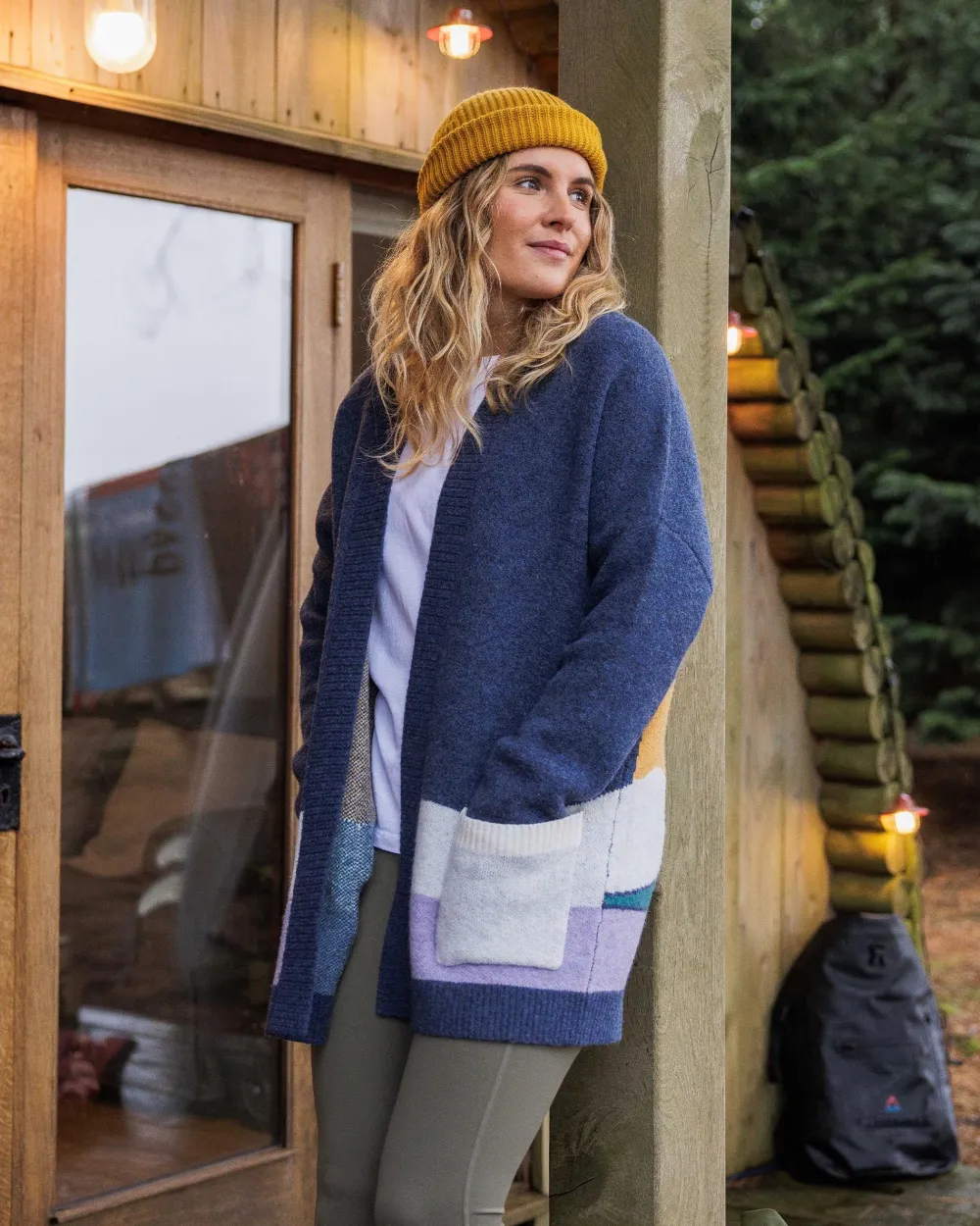 Passenger Knitwear|Winter Road Trip Essentials>Vista Recycled Knitted Cardigan Dark Denim