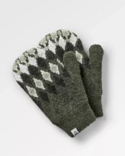 Passenger Accessories|Men's Outlet>Wave Recycled Fleece Lined Mittens Khaki