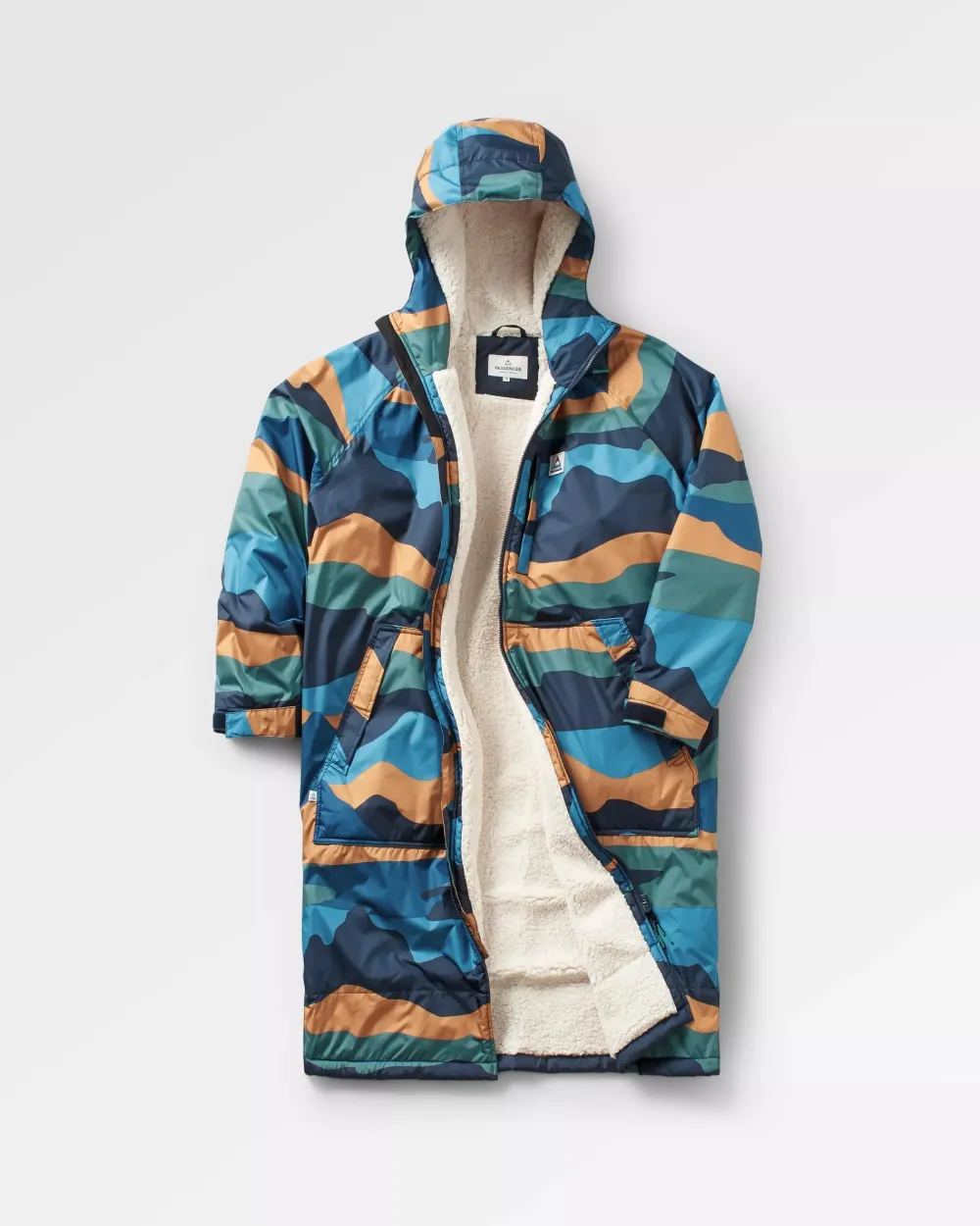 Floris van Bommel Surf Accessories|Surf Accessories>Waves Recycled Sherpa Lined Changing Robe Scenic Navy