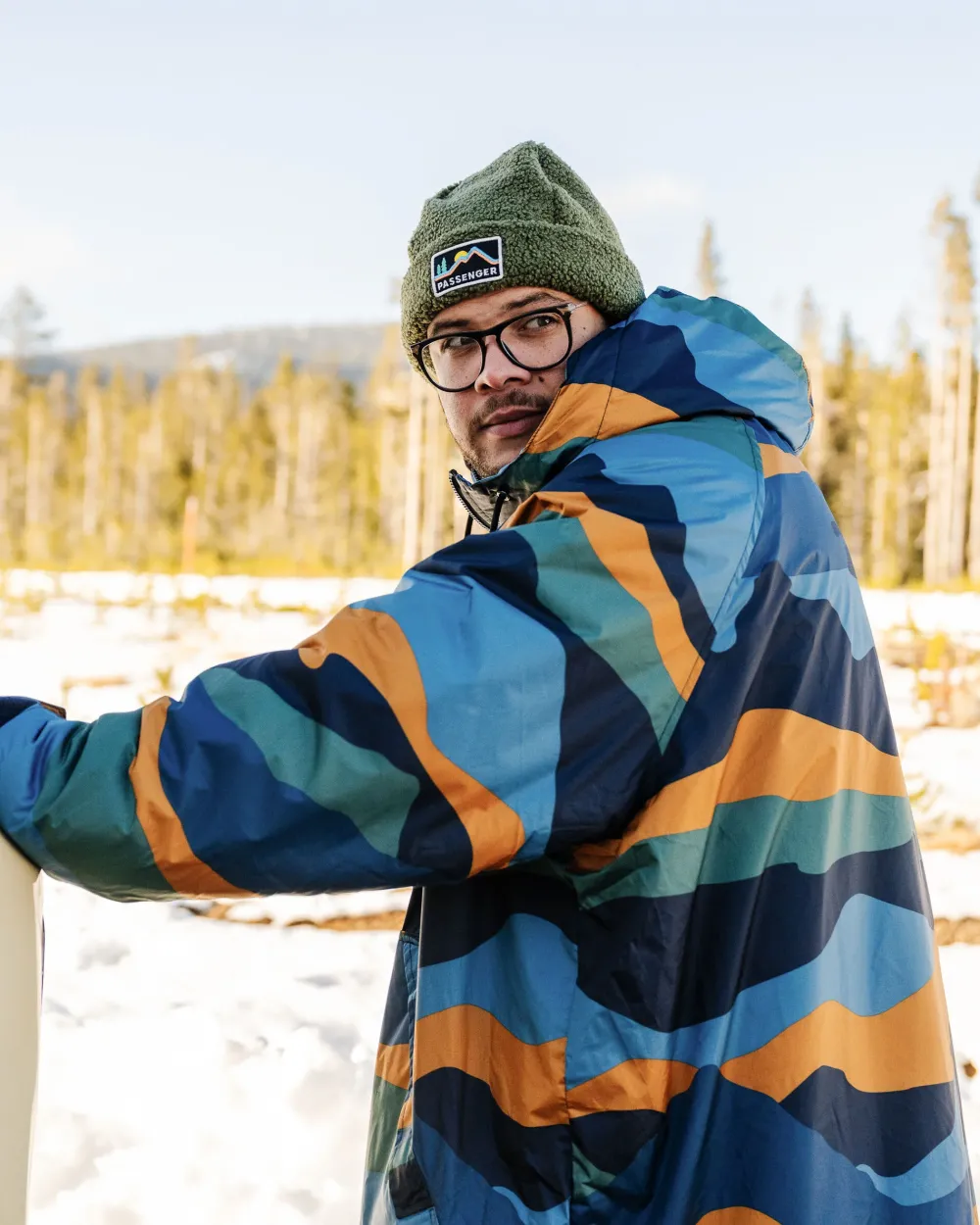 Passenger Surf Accessories|Surf Accessories>Waves Recycled Sherpa Lined Changing Robe Scenic Navy