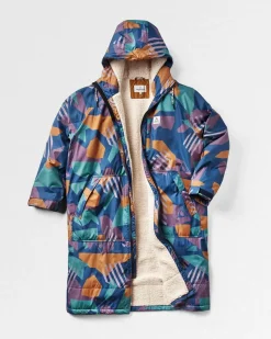 Floris van Bommel Surf Accessories|Surf Accessories>Waves Recycled Sherpa Lined Changing Robe Deep Blue Camo Pattern