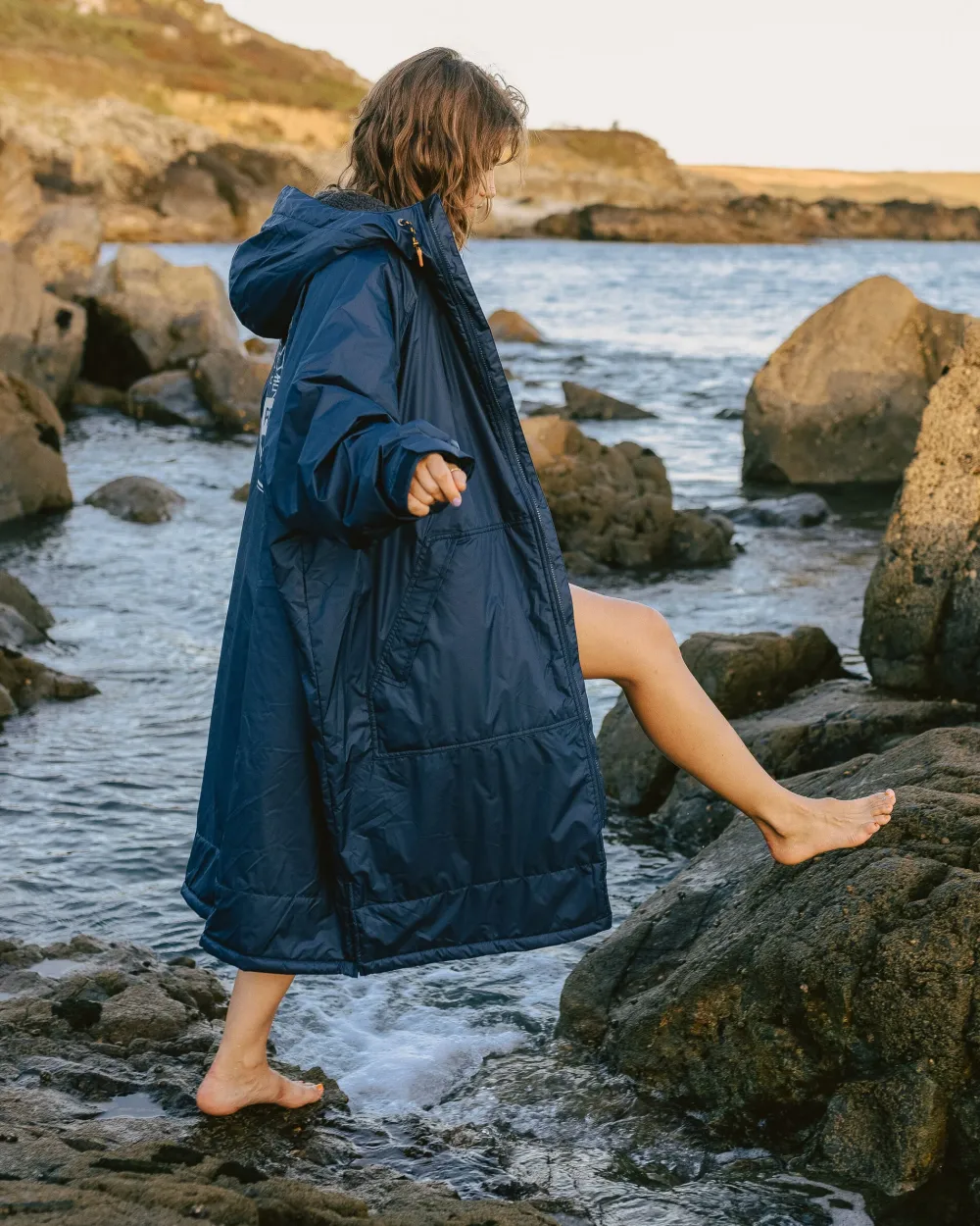 Floris van Bommel Changing Robes & Ponchos|Changing Robes & Surf Ponchos>Waves Recycled Sherpa Lined Changing Robe Rich Navy