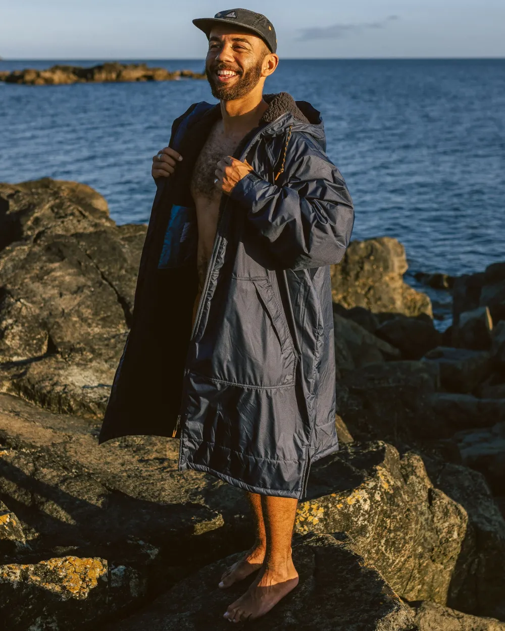 Floris van Bommel Changing Robes & Ponchos|Changing Robes & Surf Ponchos>Waves Recycled Sherpa Lined Changing Robe Rich Navy