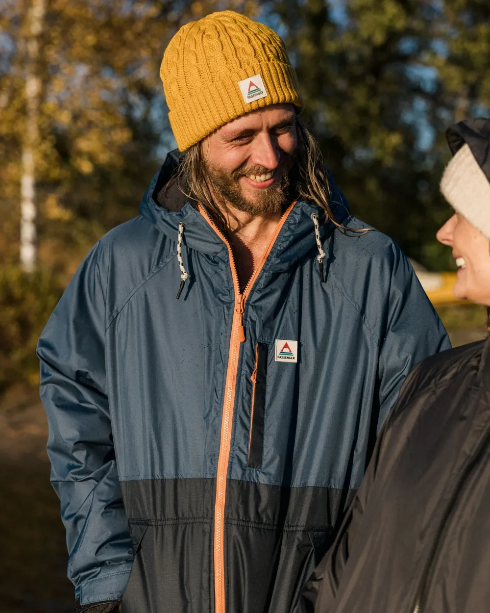 Passenger Changing Robes & Ponchos|Changing Robes & Surf Ponchos>Waves Recycled Sherpa Lined Changing Robe Dark Denim/ Deep Navy