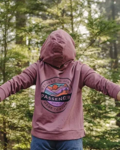 Passenger Hoodies & Sweatshirts|Women's Outlet>Wilds Recycled Cotton Hoodie Crushed Berry