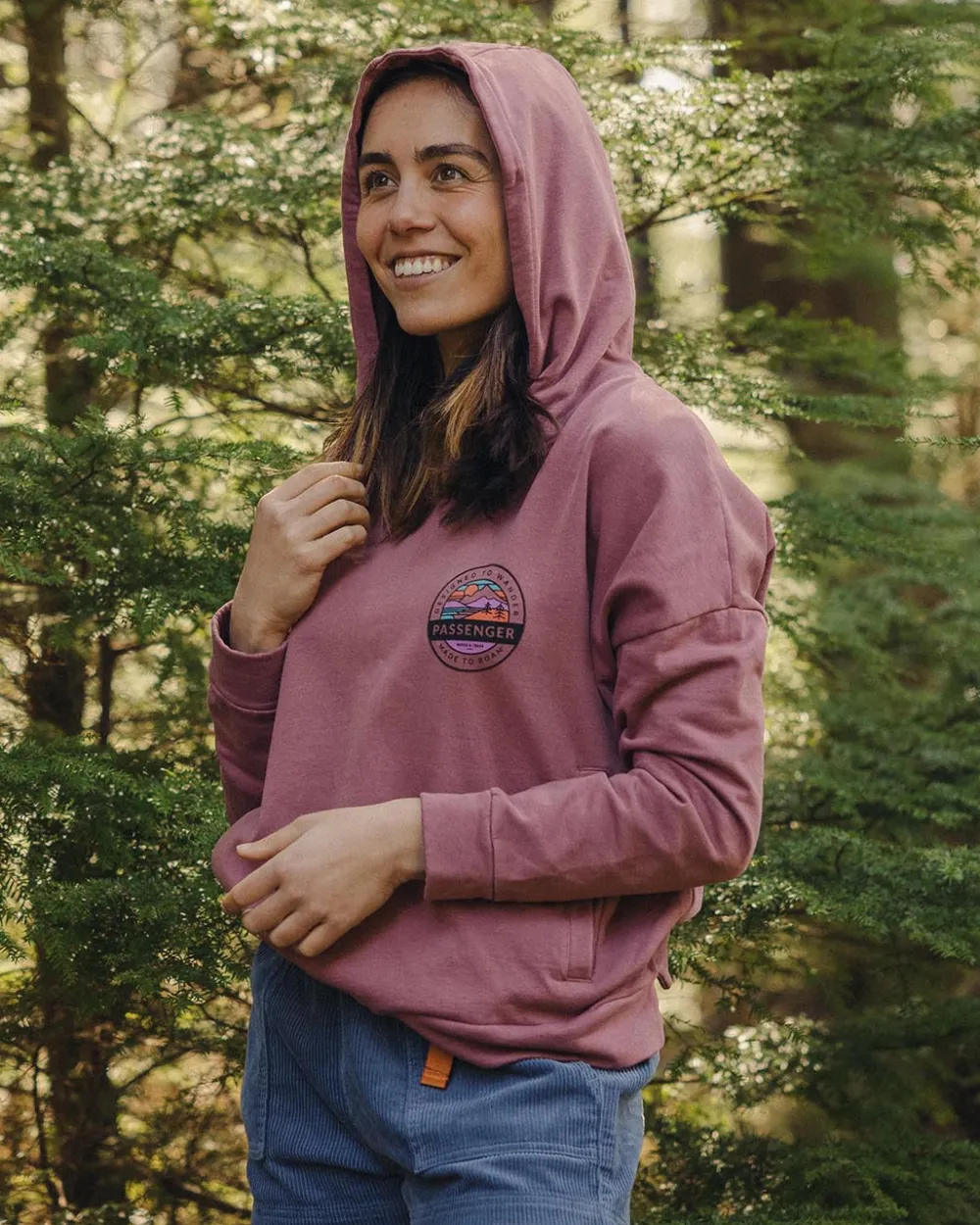 Passenger Hoodies & Sweatshirts|Women's Outlet>Wilds Recycled Cotton Hoodie Crushed Berry