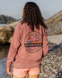 Passenger Hoodies & Sweatshirts|Women's Outlet>Wilds Recycled Cotton Oversized Sweatshirt Crushed Berry