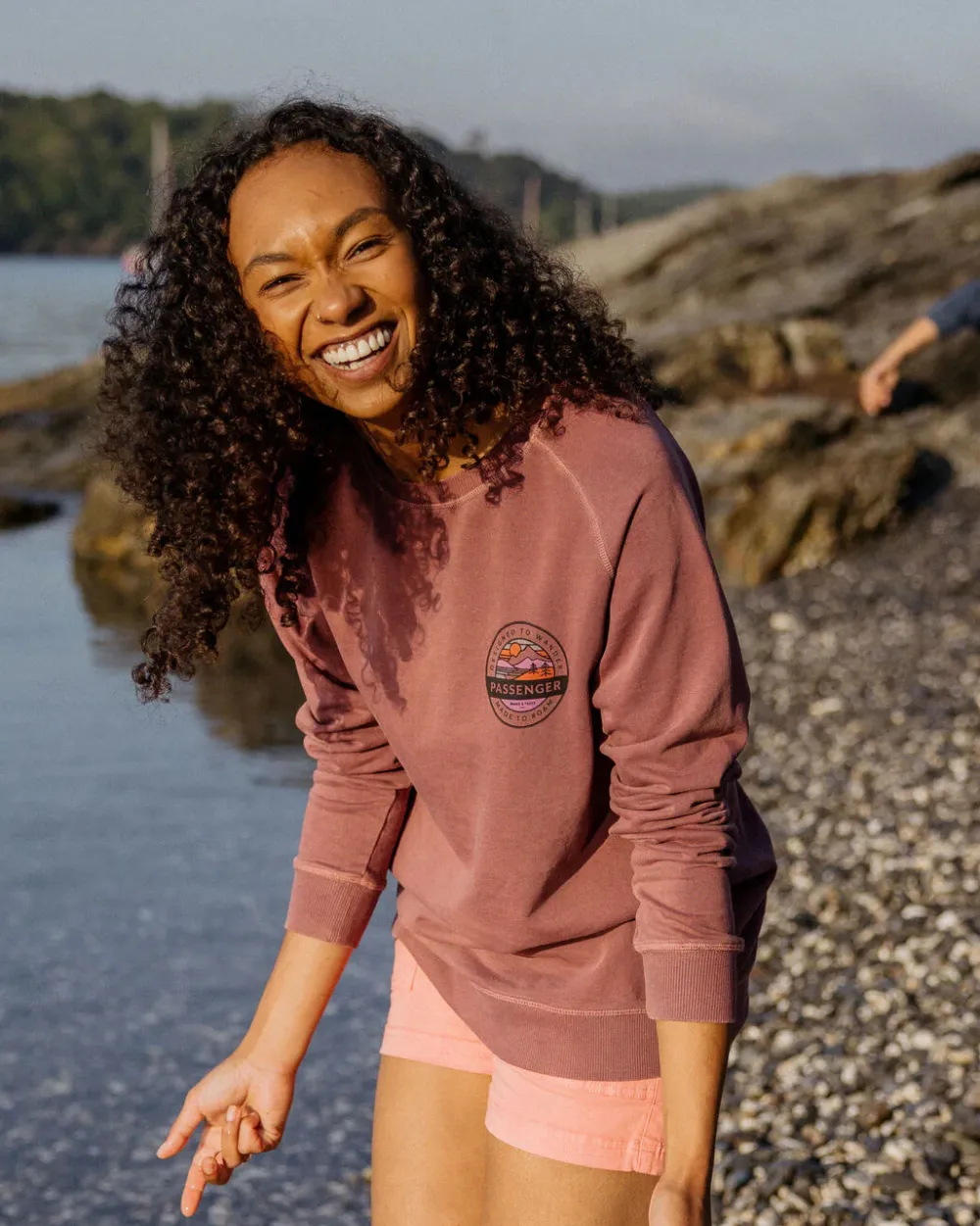 Passenger Hoodies & Sweatshirts|Women's Outlet>Wilds Recycled Cotton Oversized Sweatshirt Crushed Berry